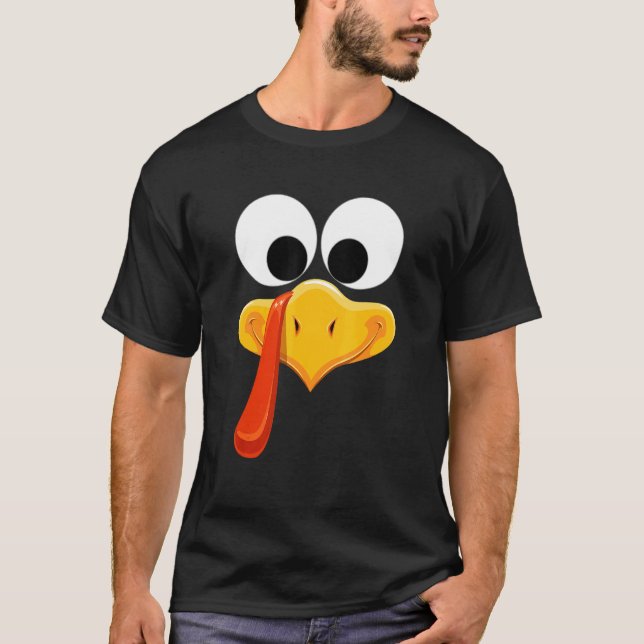 Camiseta Turkey Face  Thanksgiving Family Outfits Matching  (Anverso)