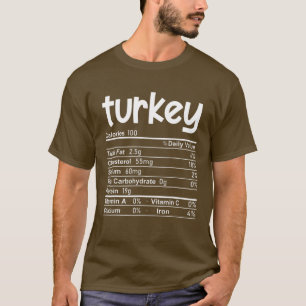 Camiseta Turkey Food Nutrition Facts Funny Family Matching