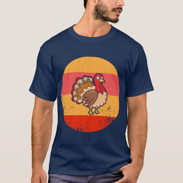 Camiseta Turkey Funny Thanksgiving men women kids Retro Vin (Anverso)