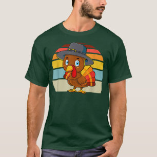 Camiseta Turkey Pilgrim Cute Thanksgiving Women Kids Toddle