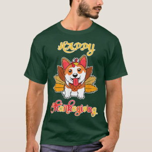 Camiseta Turkey Pilgrim Ride Corgi Dog Happy Thanksgiving 1