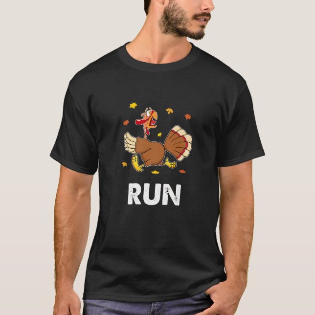 Camiseta Turkey Run Costume Thanksgiving Running Turkey Tro (Anverso)