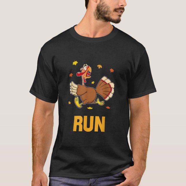 Camiseta Turkey Run Costume Thanksgiving Running Turkey Tro (Anverso)