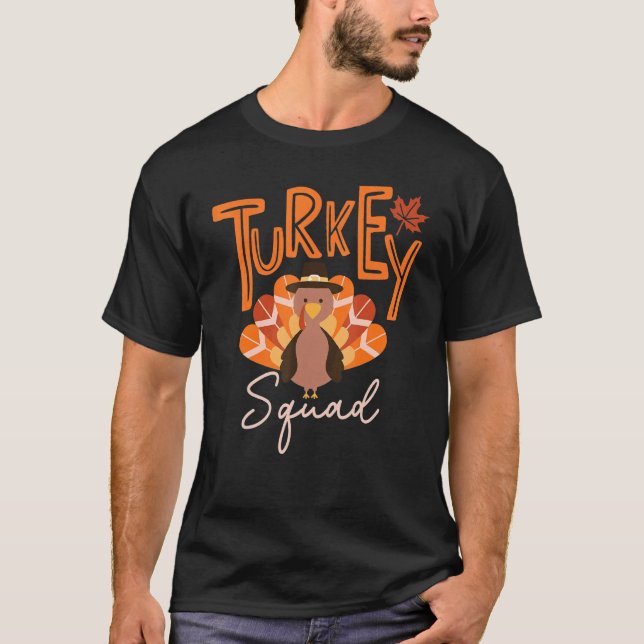 Camiseta Turkey Squad  Thanksgiving Day Run Pilgrim (Anverso)