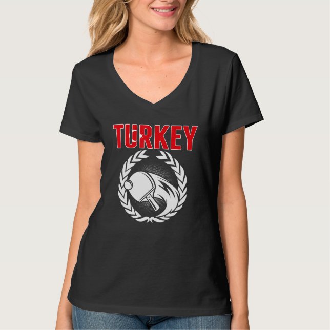 Camiseta Turkey Table Tennis  Turkish Ping Pong Team Suppor (Anverso)