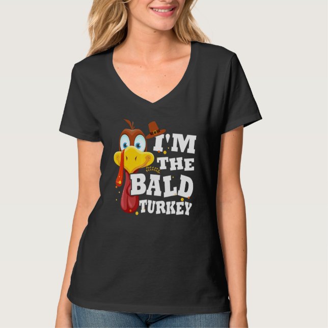Camiseta Turkey Trot For Men Women I'm The Bald Turkey Fami (Anverso)