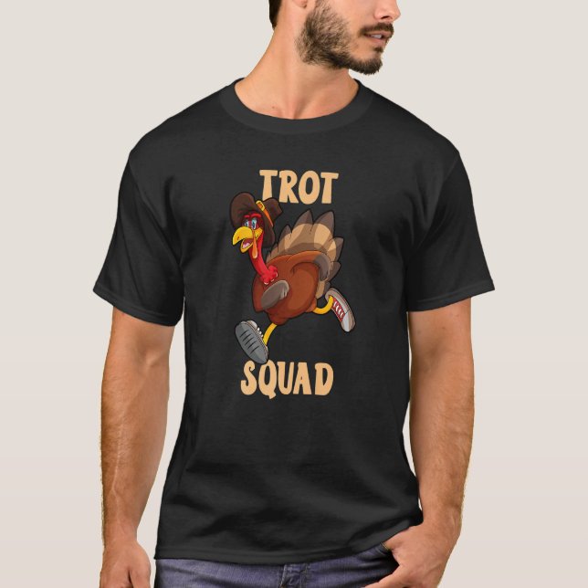 Camiseta Turkey Trot Squad  Thanksgiving Day 5K Run Pilgrim (Anverso)