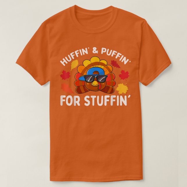 Camiseta Turkey Trot Thanksgiving Run Huffin and Puffin for (Diseño del anverso)