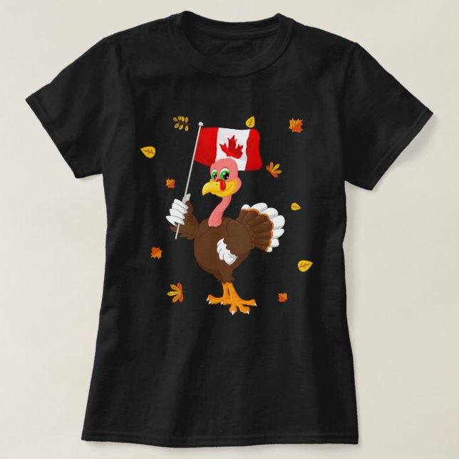 Camiseta Turkey With Canada Flag Cool Canadian Thanksgiving (Diseño del anverso)