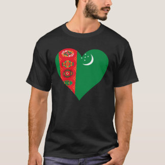 Camiseta Turkmenistán: Corazón de bandera de Turkmenistán a