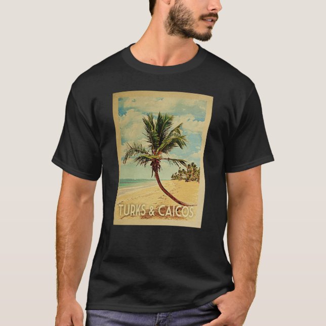 Camiseta Turks Caicos Vintage Travel - Playa (Anverso)