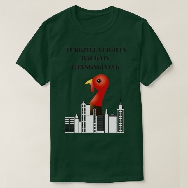 Camiseta Turkzilla lucha contra el día de acción de gracias (Diseño del anverso)