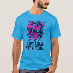 Camiseta Turn It Up Skull – Vive Fuerte Permanece 