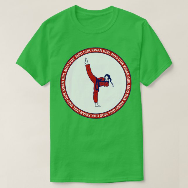 Camiseta Turn Kick Moo Duk Kwan Karate Girl Tang Soo Do Soo (Diseño del anverso)