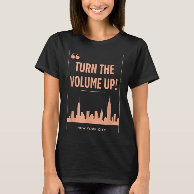 Camiseta Turn The Volume Up Nyc Skyline Zohran Mamdani For  (Anverso)