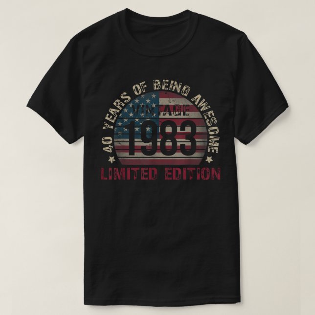 Camiseta Turning 40 Birthday Decorations Men 40th BDay 1983 (Diseño del anverso)
