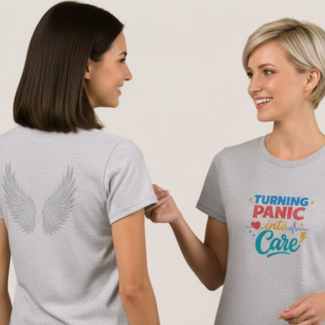 Camiseta Turning Panic into Care Frontline Nurse T-Shirt (Subido por el creador)
