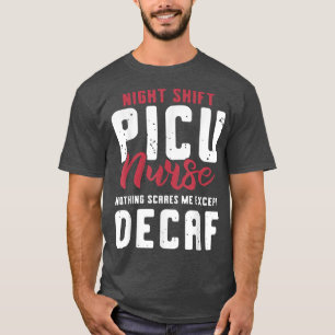 Camiseta Turno nocturno Lover café de enfermera de la PICU