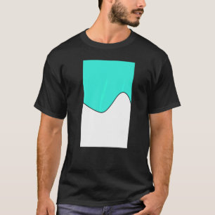 Camiseta Turquesa De Patrón De Onda Geométrica De Dos Tonos