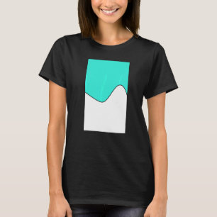 Camiseta Turquesa De Patrón De Onda Geométrica De Dos Tonos