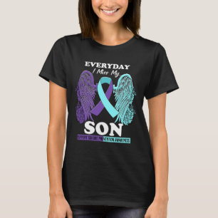 Camiseta Turquesa Púrpura Ala Extrañar Amor Hijo Prevención