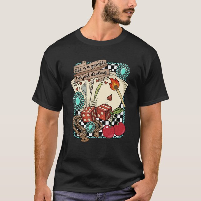 Camiseta Turquesa Retro Oeste Oeste Oeste Occidental Vaquer (Anverso)