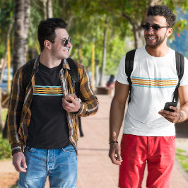 Camiseta Turquesa retro y banda Naranja