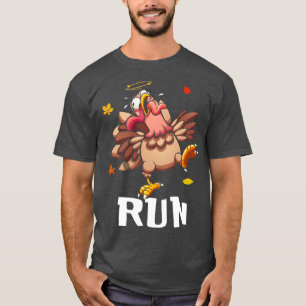 Camiseta Turquía asustada corre divertida acción de Gracias
