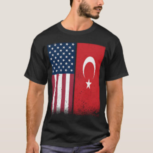 Camiseta Turquía: Banderas turco-estadounidenses orgullosas