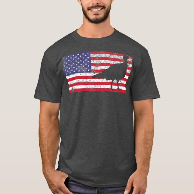 Camiseta Turquía Caza Bandera Estadounidense 4 De Julio Ave (Anverso)
