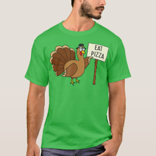 Camiseta Turquía come pizza adulto vegan niños divertidos T