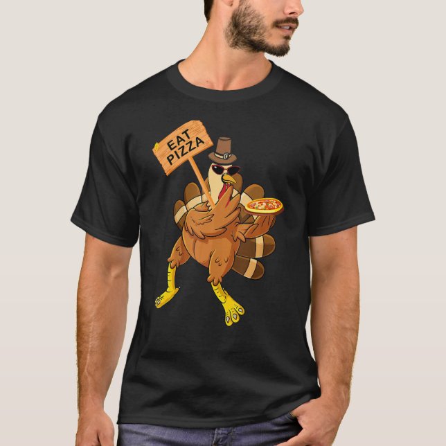 Camiseta Turquía come pizza niños adultos vegan Acción de G (Anverso)
