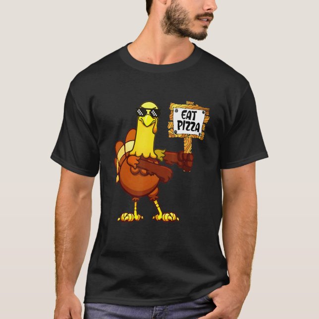 Camiseta Turquía come pizza niños adultos vegan Acción de G (Anverso)