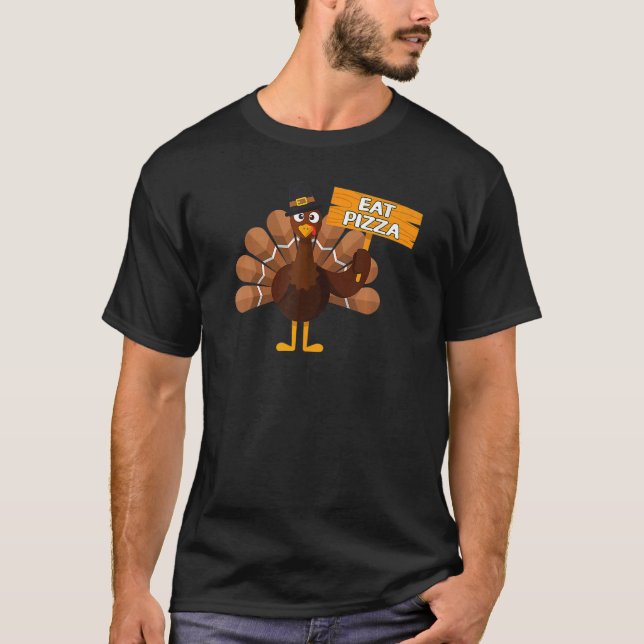 Camiseta Turquía come pizza niños adultos vegan Acción de G (Anverso)