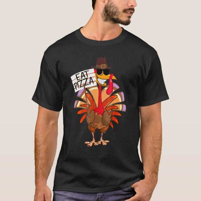 Camiseta Turquía come pizza niños adultos veganos Acción de (Anverso)
