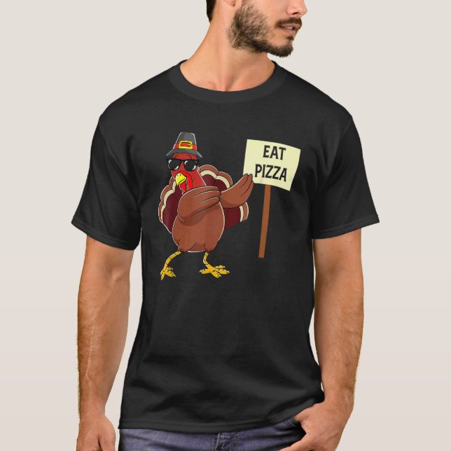 Camiseta Turquía come pizza niños adultos veganos Acción de (Anverso)