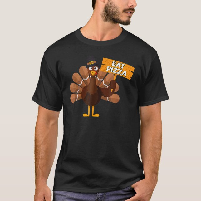 Camiseta Turquía come pizza niños adultos veganos Acción de (Anverso)