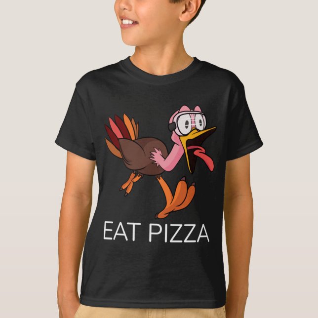 Camiseta Turquía Comen Pizza Hombres Mujeres Niños Vegetari (Anverso)
