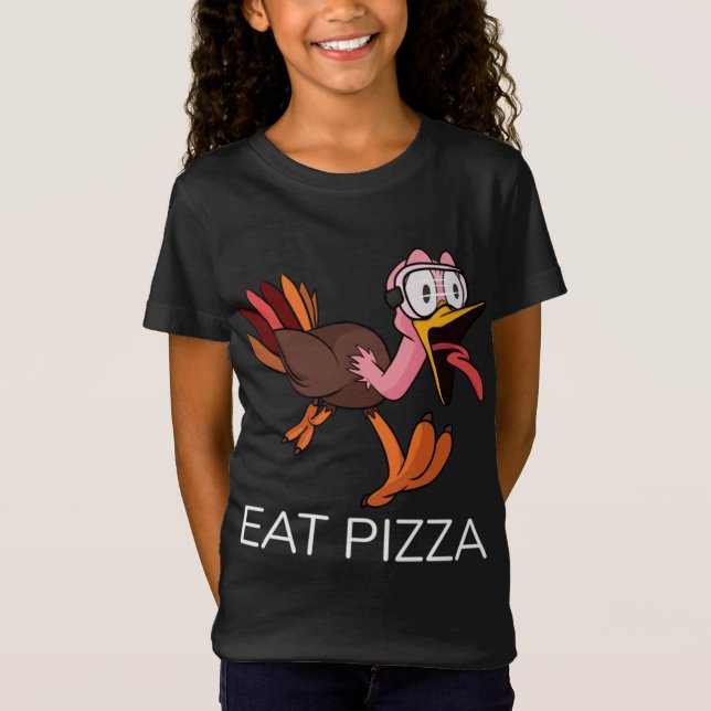 Camiseta Turquía Comen Pizza Hombres Mujeres Niños Vegetari (Anverso)