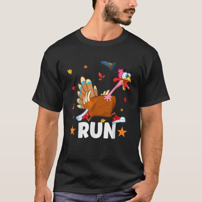 Camiseta Turquía Corre Disfraz Feliz Día de Acción de Graci (Anverso)