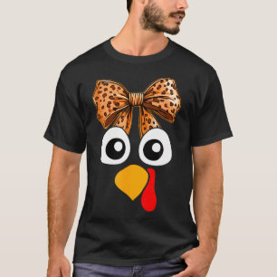 Camiseta Turquía enfrenta a coquette Bow Leopard Womens