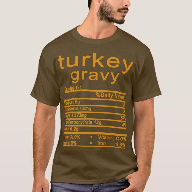 Camiseta turquía gravy Nutrición Hechos divertidos Día de A (Anverso)