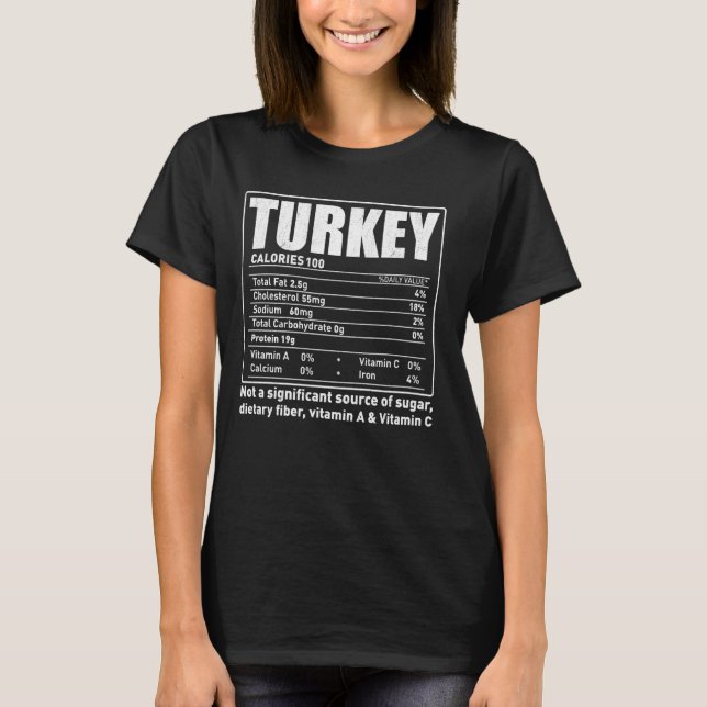 Camiseta Turquía Hechos Ingredientes - Divertidos Amigos De (Anverso)