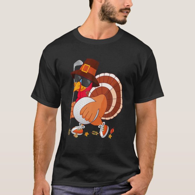 Camiseta Turquía jugando golf Acción de Gracias Turquía gol (Anverso)