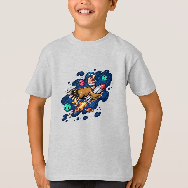 Camiseta Turquía montando un cohete espacial a alta velocid (Anverso)