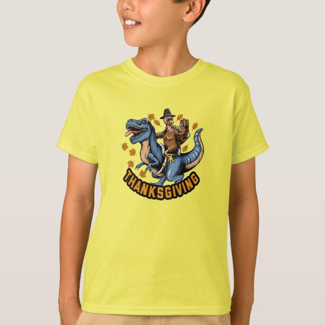 Camiseta Turquía montando un tiranosaurio T-rex (Anverso)