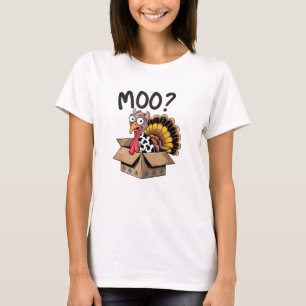Camiseta Turquía Moo Cow Costume Gracioso Día de Gracias Tu