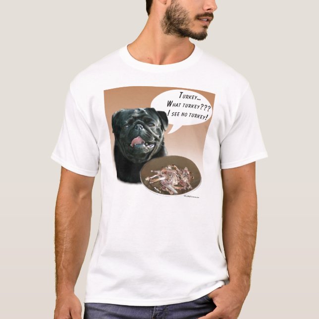 Camiseta Turquía Pug (negra) (Anverso)