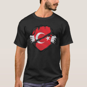 Camiseta Turquía Pura Bandera de las Raíces Negra