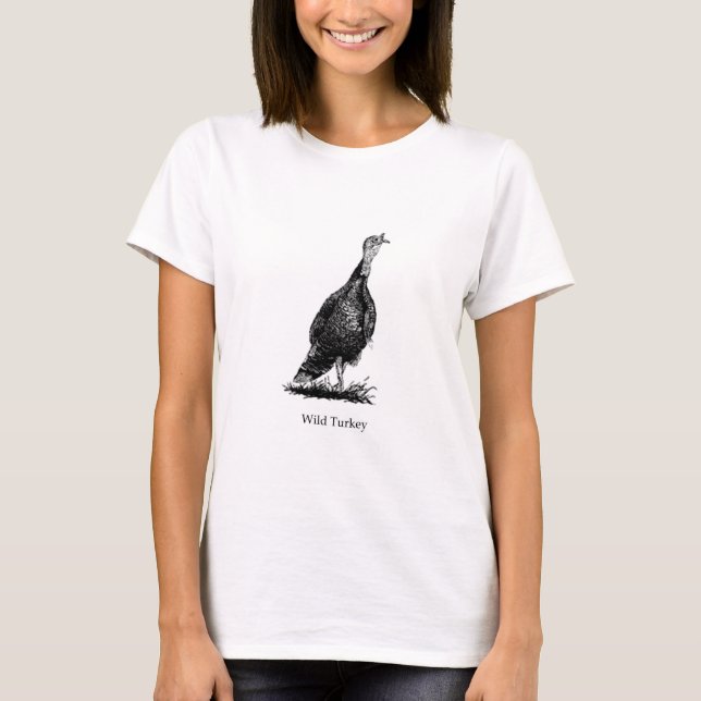 Camiseta Turquía salvaje (línea arte) (Anverso)